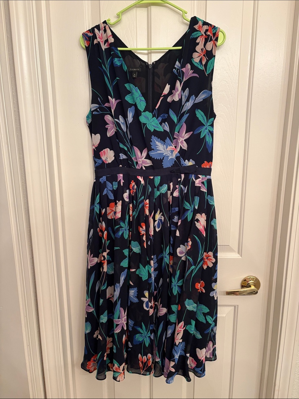 Talbots Midi Navy Floral Dress